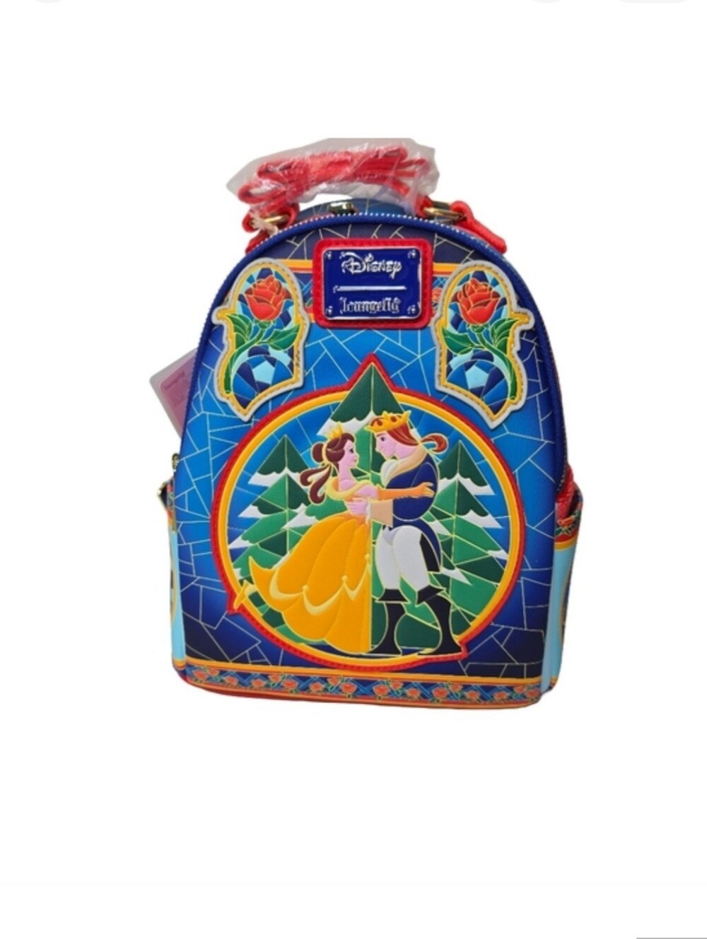 Loungefly Disney Princess Belle Stained Glass Mini Backpack NWT